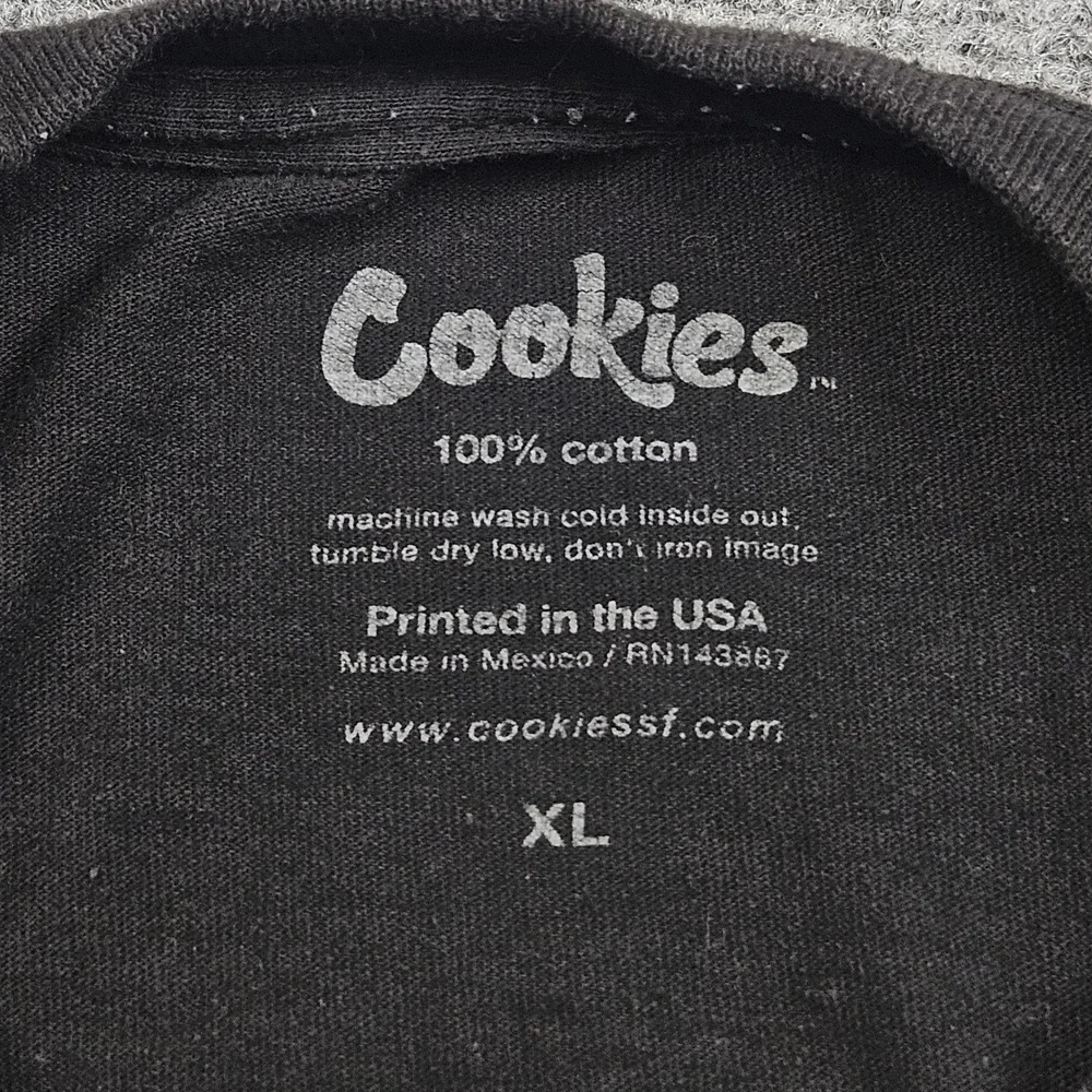 Cookies Tshirt Mens XL Black Graphic Logo Burst Streetwear Skate‎ Tee Modern